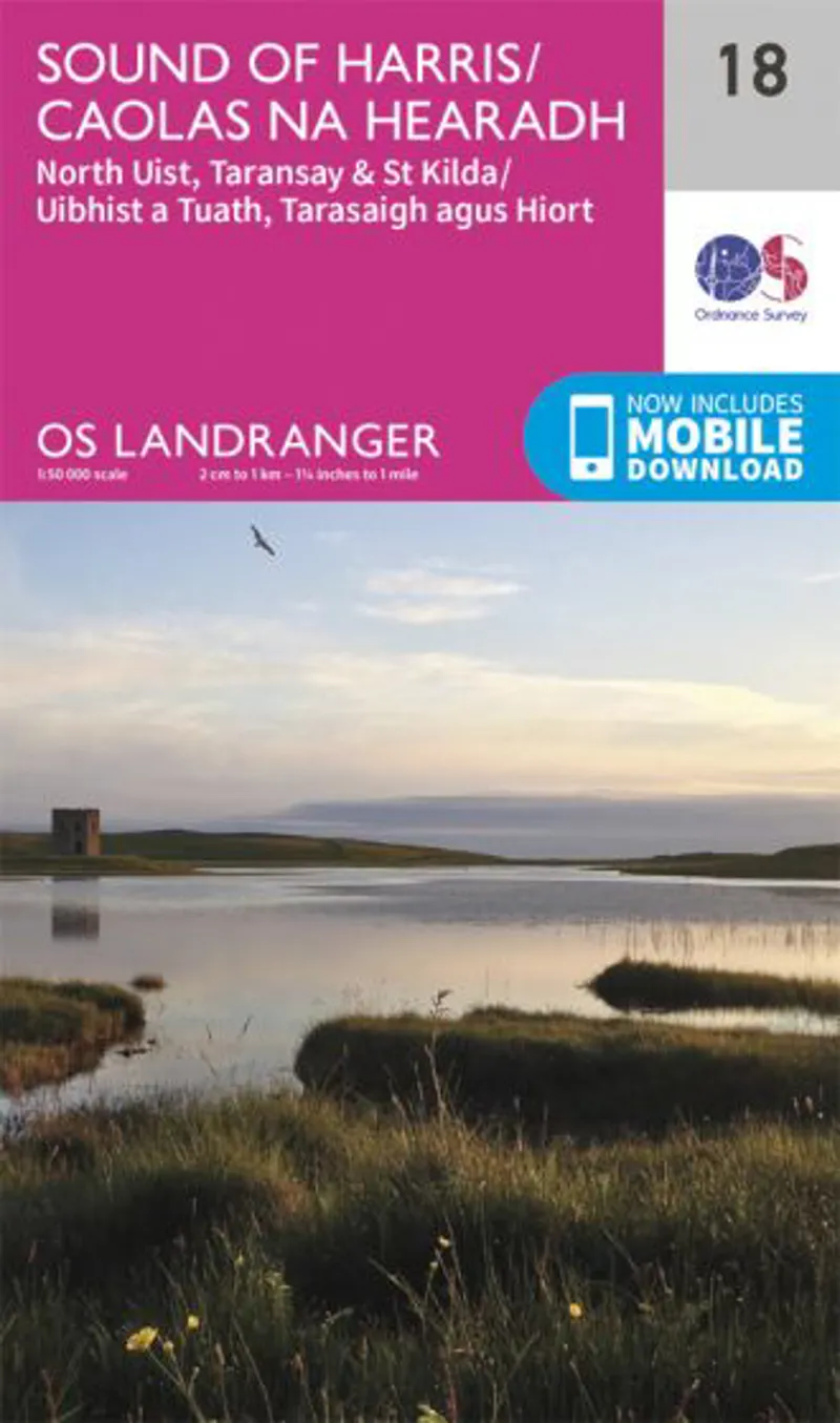 OS Landranger Map 18 - Sound of Harris North Uist Taransay and St Kilda
